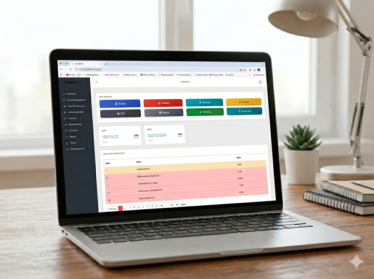 Modern hospital dashboard illustration